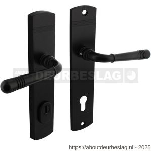 Intersteel Living 3777 achterdeurbeslag Helena 239x50 mm kruk-kruk profielcilindergat 92 mm met kerntrekbeveiliging zwart - R26010802 - afbeelding 1