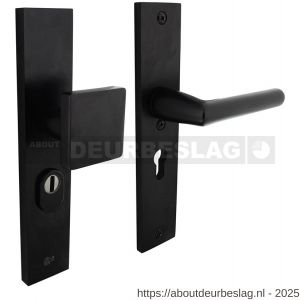 Intersteel Living 3794 SKG3 veiligheidsbeslag rechthoekig 250x50 mm greep-kruk Jura met veerconstructie profielcilindergat 55 mm met kerntrekbeveiliging zwart - R26009694 - afbeelding 1