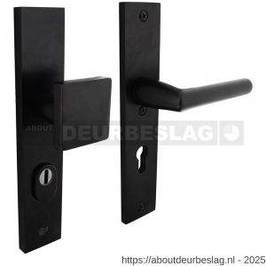 Intersteel Living 3794 SKG3 veiligheidsbeslag rechthoekig 250x50 mm greep-kruk Jura met veerconstructie profielcilindergat 72 mm met kerntrekbeveiliging zwart - R26009695 - afbeelding 1