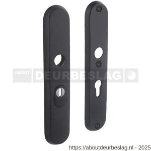 Intersteel 3961 SKG3 veiligheidsschilden ovaal 250x50 mm profielcilindergat 55 mm met kerntrekbeveiliging structuur zwart - R26007030 - afbeelding 1