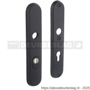 Intersteel 3961 SKG3 veiligheidsschilden ovaal 250x50 mm profielcilindergat 72 mm met kerntrekbeveiliging structuur zwart - R26008295 - afbeelding 1