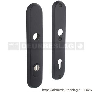Intersteel 3961 SKG3 veiligheidsschilden ovaal 250x50 mm profielcilindergat 92 mm met kerntrekbeveiliging structuur zwart - R26007031 - afbeelding 1