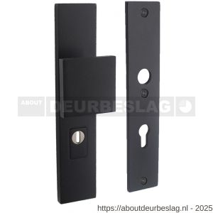 Intersteel 3962 SKG3 veiligheidsschilden rechthoekig 250x50 mm met greep profielcilindergat 72 mm met kerntrekbeveiliging structuur zwart - R26006808 - afbeelding 1
