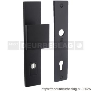 Intersteel 3962 SKG3 veiligheidsschilden rechthoekig 250x50 mm met greep profielcilindergat 92 mm met kerntrekbeveiliging structuur zwart - R26008301 - afbeelding 1