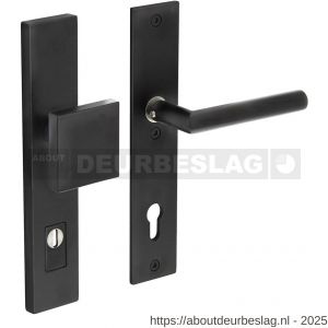 Intersteel Living 3962 SKG3 veiligheidsbeslag rechthoekig 250x50 mm greep-kruk Jura profielcilindergat 92 mm met kerntrekbeveiliging structuur zwart - R26008302 - afbeelding 1