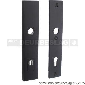 Intersteel 3963 SKG3 veiligheidsschilden rechthoekig 250x50 mm profielcilindergat 92 mm met kerntrekbeveiliging structuur zwart - R26007033 - afbeelding 1