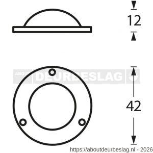 Intersteel Living 3975 afdekplaatje voor bout voordeurknop zwart - R26007547 - afbeelding 2