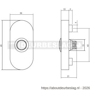 Intersteel Living 3990 beldrukker ovaal verdekt 65x30x10 RVS-mat zwart - R26006810 - afbeelding 2
