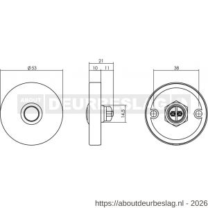 Intersteel Living 3990 beldrukker rond verdekt diameter 53x10 RVS-mat zwart - R26006811 - afbeelding 2