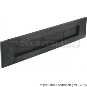 Intersteel Living 4000 briefplaat rechthoekig 330x77 mm met verende klep binnendraaiend met tekst POST zwart - R26010328 - afbeelding 1
