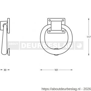 Intersteel Living 4035 deurklopper ringvorm 107 mm zwart - R26000157 - afbeelding 2
