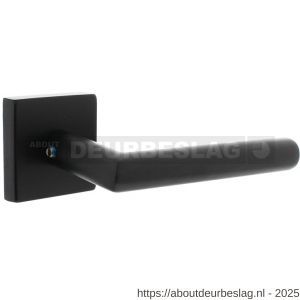 Intersteel Living 4057 set achterdeurbeslag vierkant deurkruk Jura met massieve rozetten structuur zwart - R26009948 - afbeelding 1