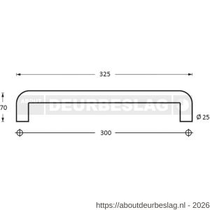 Intersteel Living 4333 deurgrepen per paar U-vorm 325x70x25 mm hart op hart 300 mm RVS structuur zwart - R26010333 - afbeelding 2