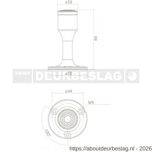Intersteel Living 4420 deurstop recht diameter 55x85 mm wandmontage zwart - R26000980 - afbeelding 2