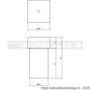 Intersteel Living 4421 deurstop vierkant 56x30x30 mm universele montage zwart - R26009197 - afbeelding 2