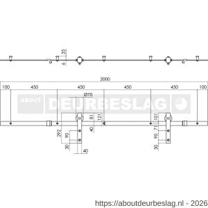 Intersteel Living 4501 schuifdeursysteem 2x1 meter met hangrollen recht 290 mm zwart - R26007034 - afbeelding 2