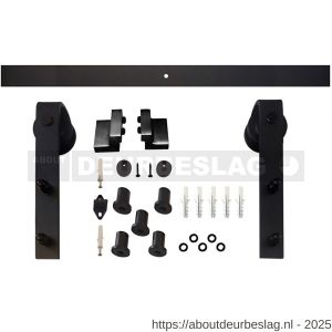 Intersteel Living 4501 schuifdeursysteem 2x1 meter met hangrollen recht 290 mm zwart - R26007034 - afbeelding 1