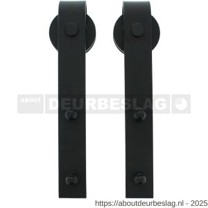 Intersteel Living 4501 set van 2 rollers recht voor schuifdeursysteem 450101 met bevestiging mat zwart - R26008312 - afbeelding 1