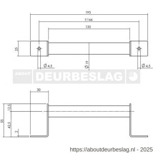 Intersteel Living 4501 handgreep 196 x 25 mm mat zwart - R26008315 - afbeelding 2