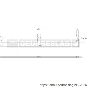 Intersteel Living 4501 tussenrail 45 cm voor schuifdeursysteem inclusief bevestigingsset mat zwart - R26008319 - afbeelding 2