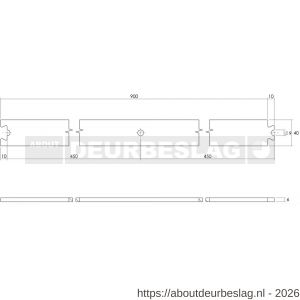 Intersteel Living 4501 tussenrail 90 cm voor schuifdeursysteem inclusief bevestigingsset mat zwart - R26008320 - afbeelding 2