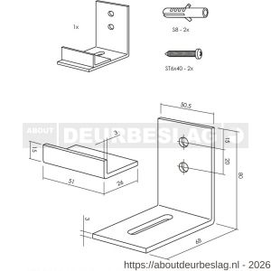 Intersteel Living 4501 verstelbare deurgeleider voor onderzijde schuifdeur zwart - R26008321 - afbeelding 2