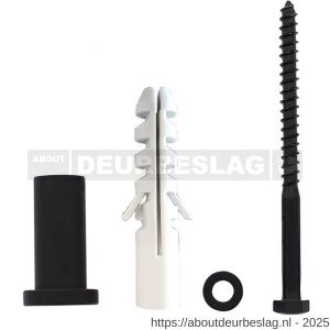 Intersteel Living 4501 set van 5 verlengde ronde steunen 50 mm voor rail schuifdeursysteem mat zwart - R26008323 - afbeelding 1