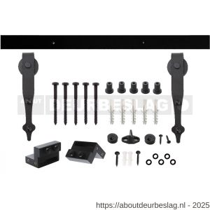Intersteel Living 4501 schuifdeursysteem 2x1 meter met hangrollen pijlvorm 290 mm zwart - R26008328 - afbeelding 1