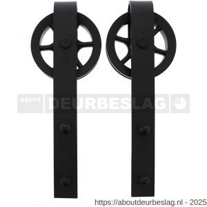 Intersteel Living 4501 set van 2 rollers spaakwiel 340 mm voor schuifdeursysteem 450121 met bevestiging staal mat zwart - R26008331 - afbeelding 1