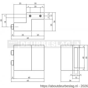 Intersteel 4501 set van 2 stoppers voor UITSLUITEND schuifdeursysteem 450121 mat zwart - R26010334 - afbeelding 2