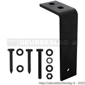 Intersteel Living 4501 set van 5 plafondbeugels 216 mm voor schuifdeursysteem 2 m staal mat zwart - R26009201 - afbeelding 1