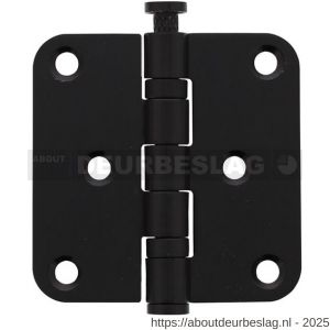 Intersteel Living 4625 kogellagerscharnier afgerond 3 inch 76x76x2.5 mm zwart - R26008337 - afbeelding 1