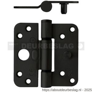 Intersteel Living 4625 SKG3 glijlagerscharnier afgerond 89x89x3 DIN links CE (EN1935: 2002) zwart zonder schroeven - R26009203 - afbeelding 1