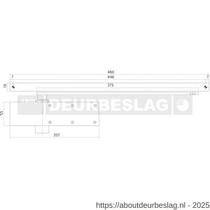 Intersteel Living 4801 deurdranger 124 met glijarm 207x55x40 mm zwart - R26008339 - afbeelding 2