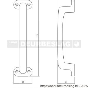 Intersteel Living 5615 handgreep 777 110 mm mat zwart - R26007795 - afbeelding 2
