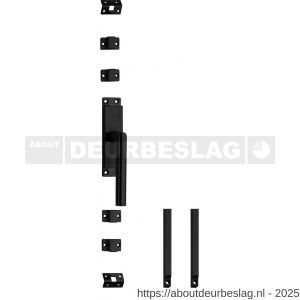 Intersteel Living 5620 set kruk-espagnolet rechts Hoek 90 graden diameter 19 mm incl stangenset 2x 1245 mm RVS zwart - R26010120 - afbeelding 1