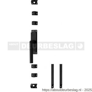 Intersteel Living 5620 set kruk-espagnolet links Hoek 90 graden diameter 19 mm incl stangenset 2x 1245 mm RVS zwart - R26010121 - afbeelding 1