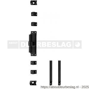 Intersteel Living 5620 set kruk-espagnolet links T-recht met stangenset 2x 1245 mm RVS zwart - R26010125 - afbeelding 1