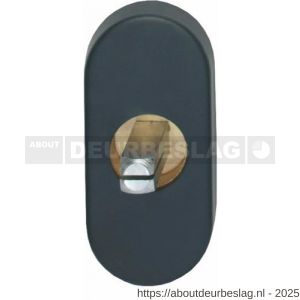Intersteel 6050 basisplaat ovaal voor raamkruk hals diameter 16 mm insteeklengte stift 7x35 mm RVS zwart - R26007035 - afbeelding 1