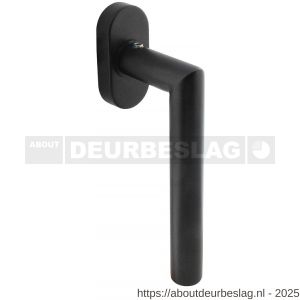 Intersteel Living 6156 raamkruk Jura op stalen ovaal rozet stift 7x35 mm RVS zwart - R26010335 - afbeelding 1