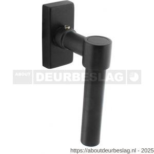 Intersteel Living 6156 raamkruk L-vorm recht op stalen rechthoekige rozet stift 7x35 mm RVS structuur zwart - R26010338 - afbeelding 1