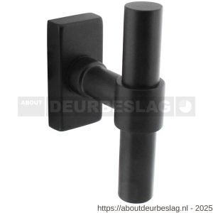 Intersteel Living 6156 raamkruk T-vorm recht op stalen rechthoekige rozet stift 7x35 mm RVS structuur zwart - R26010339 - afbeelding 1