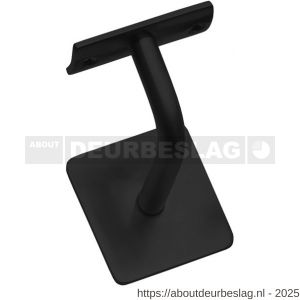 Intersteel Living 7300 leuninghouder gebogen vierkant hol zadel zwart - R26009213 - afbeelding 1