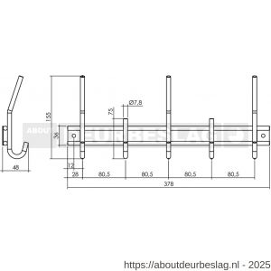 Intersteel Living 7380 garderoberek 378x155 mm met 5 haken zwart - R26009215 - afbeelding 2
