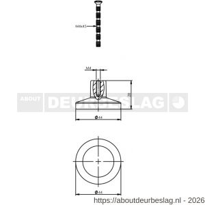 Intersteel 8479 meubelknop rond groot diameter 44 mm mat zwart - R26004144 - afbeelding 2