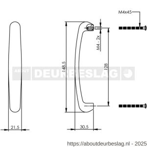 Intersteel Living 8753 meubelgreep met bolle voet 128 mm zwart - R26004408 - afbeelding 2