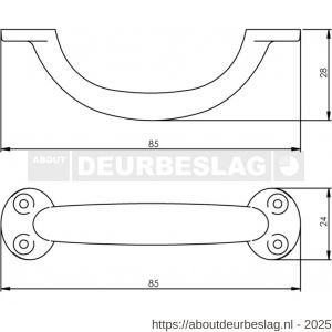 Intersteel Living 8811 handgreep geperst 85 mm zwart - R26004450 - afbeelding 2