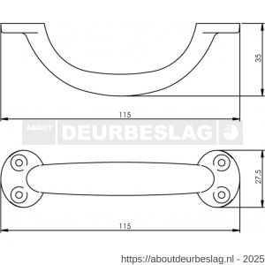 Intersteel Living 8811 handgreep geperst 115 mm zwart - R26004451 - afbeelding 2