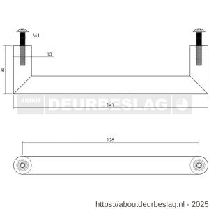 Intersteel Living 8926 meubelgreep hoek 90 graden diameter 13x141 mm boormaat 128 mm zwart - R26009222 - afbeelding 2