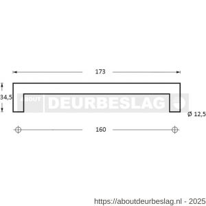 Intersteel Living 8926 meubelgreep hoek 90 graden diameter 13x173 mm boormaat 160 mm zwart - R26009223 - afbeelding 2